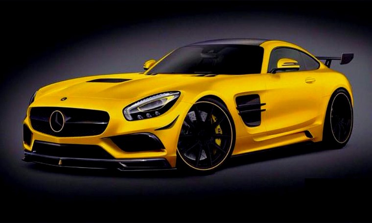 Желтый Мерседес АМГ gt