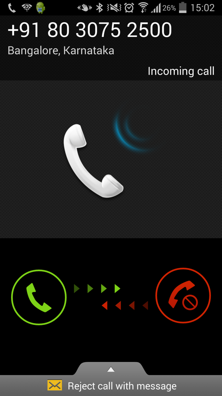 Входящий звонок андроид