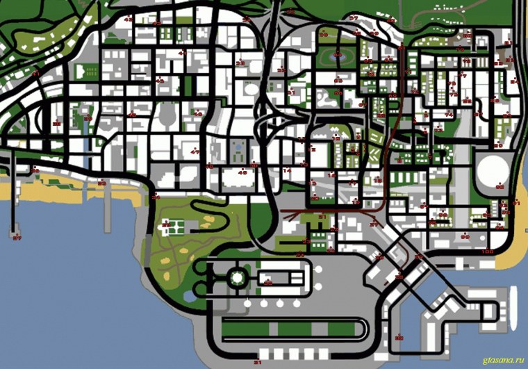 Карта граффити Лос Сантос