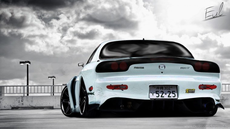 Mazda rx7 Black сзади