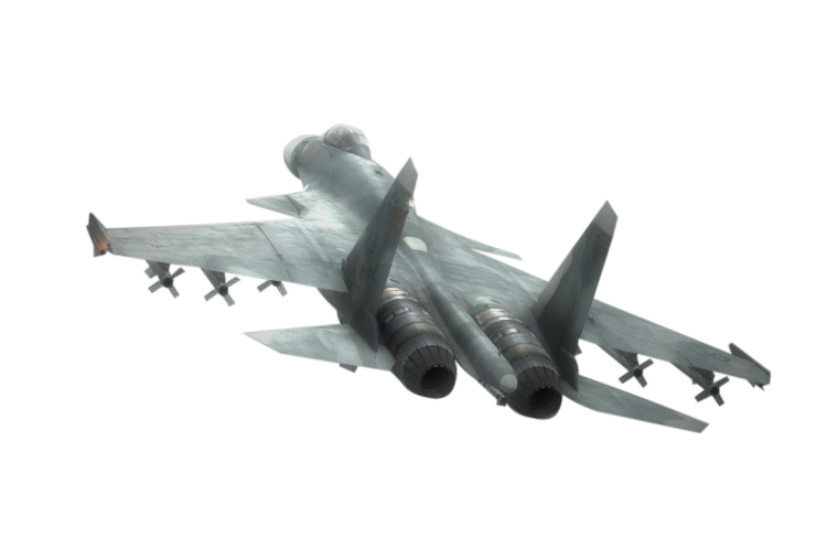 Военный самолет на белом фоне