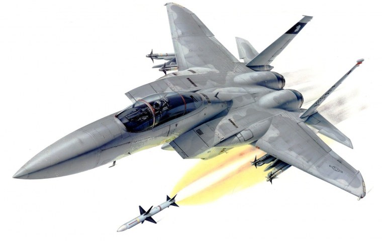 Истребитель на белом фоне