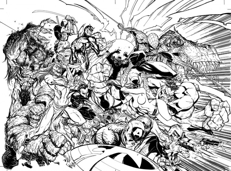 Комиксы Марвел чб