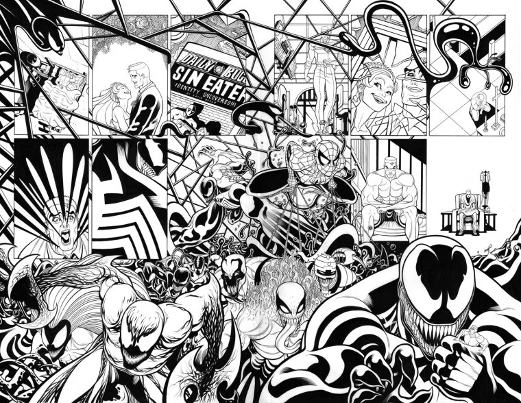 Марвел черно белое Веном