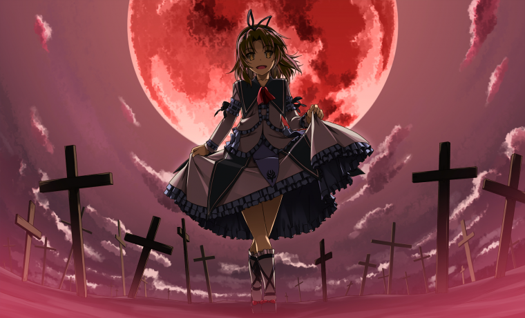 Аниме девушка с крестом