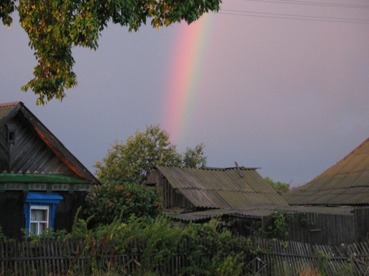 Ливень в деревне