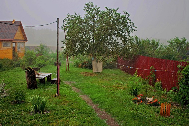 Дождливый день в деревне