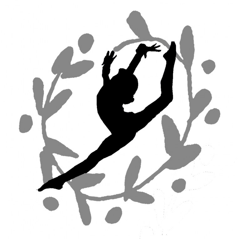 Гимнастка с лентой силуэт