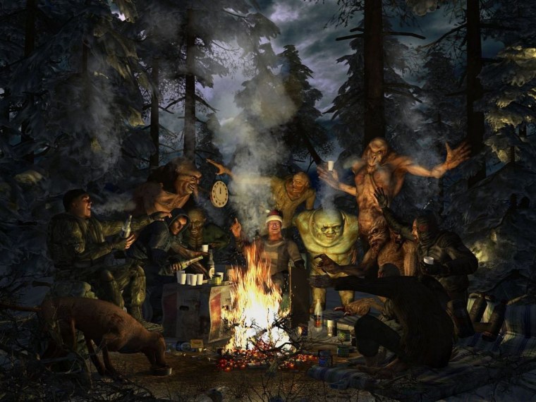 Сталкер посиделки у костра