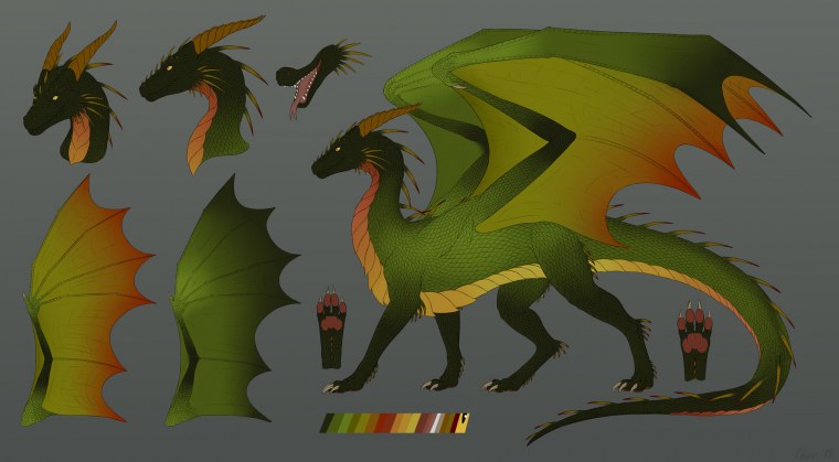 Зелёный дракон референс