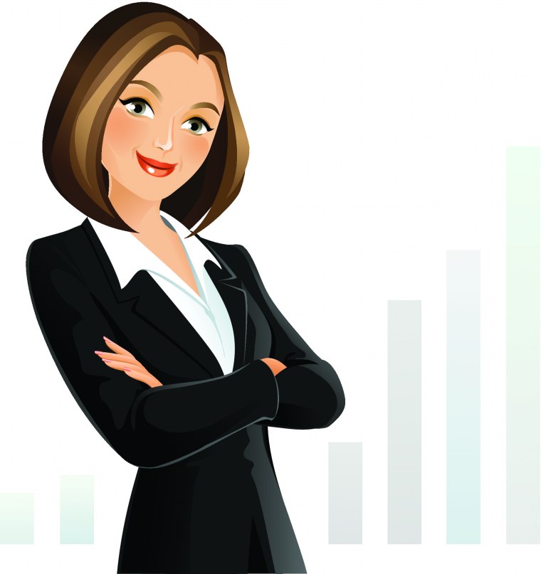 Мультяшная бизнес девушка