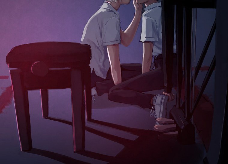 Синдзи Икари сидит