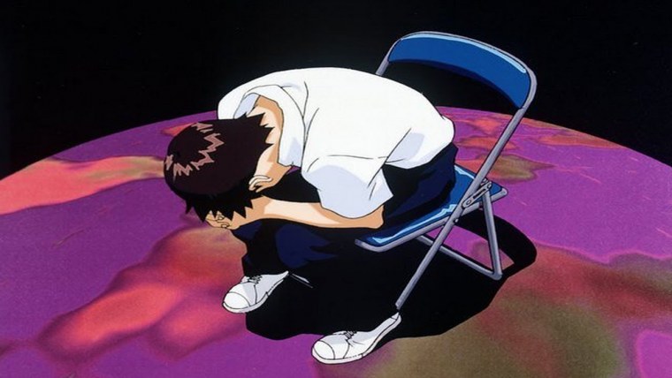 Евангелион Манга Синдзи на стуле