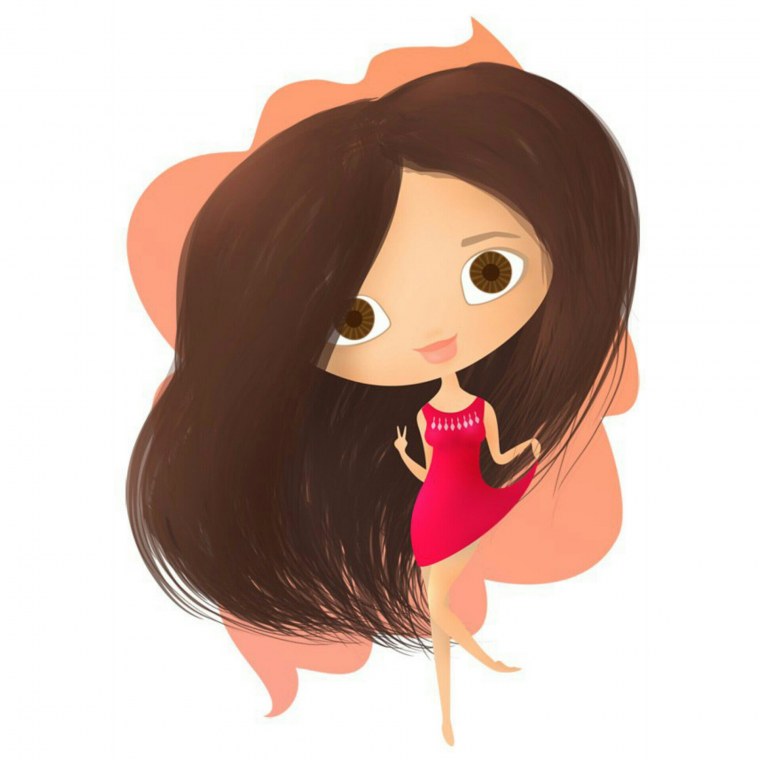 Мультяшная брюнетка