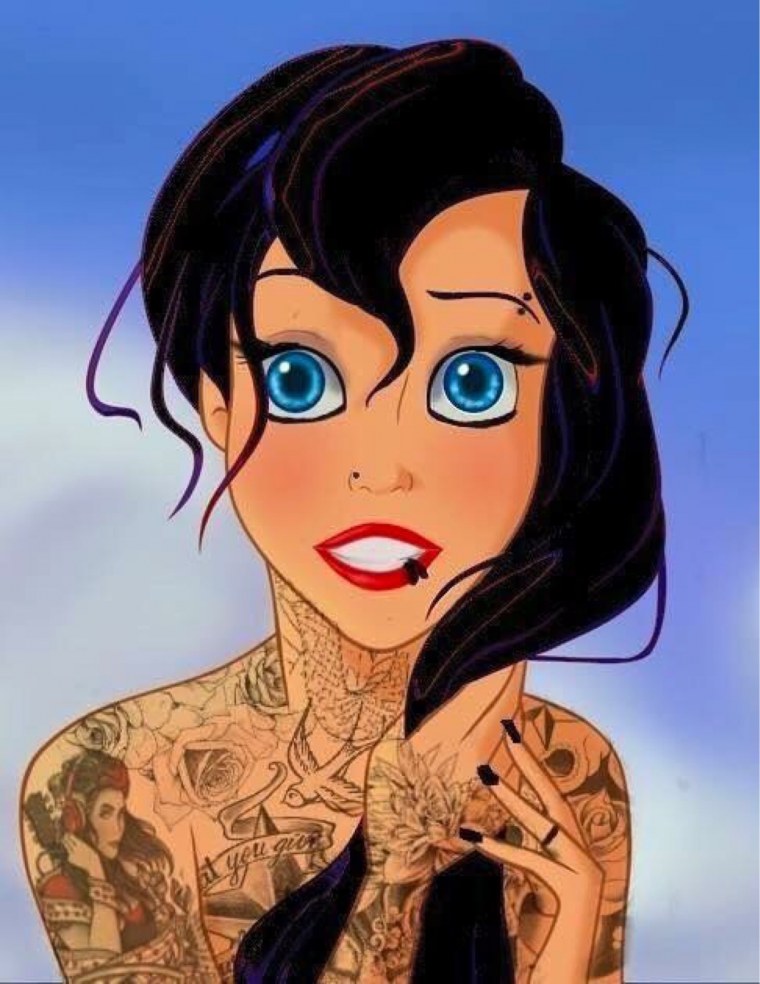 Мультяшная девочка брюнетка