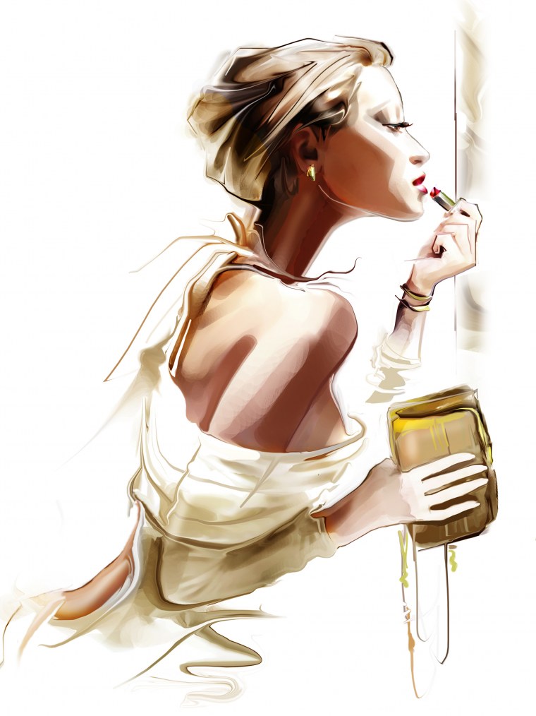 Девушка в бокале мартини