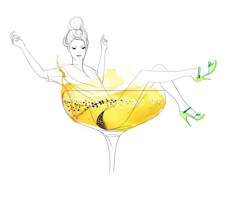 Рука с бокалом вектор