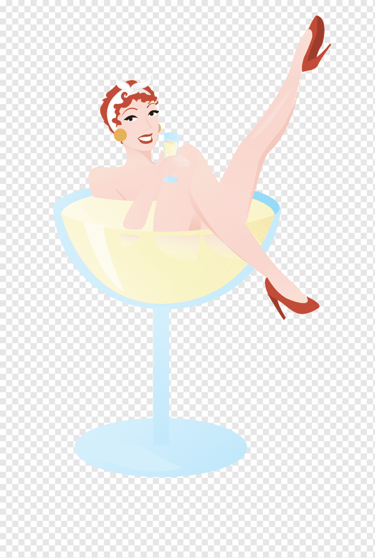 Девушка с фужером