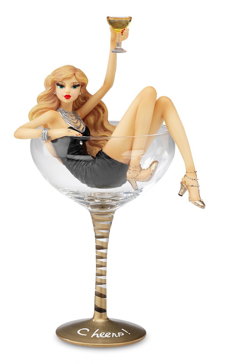 Силуэт девушки с бокалом