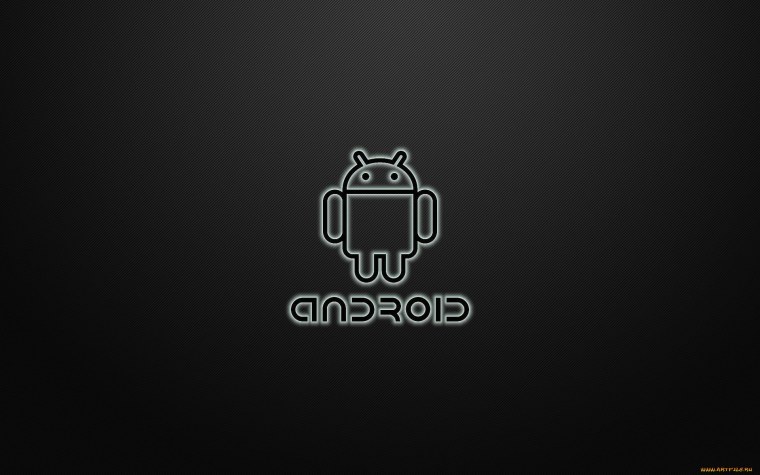 Логотип андроид на черном фоне
