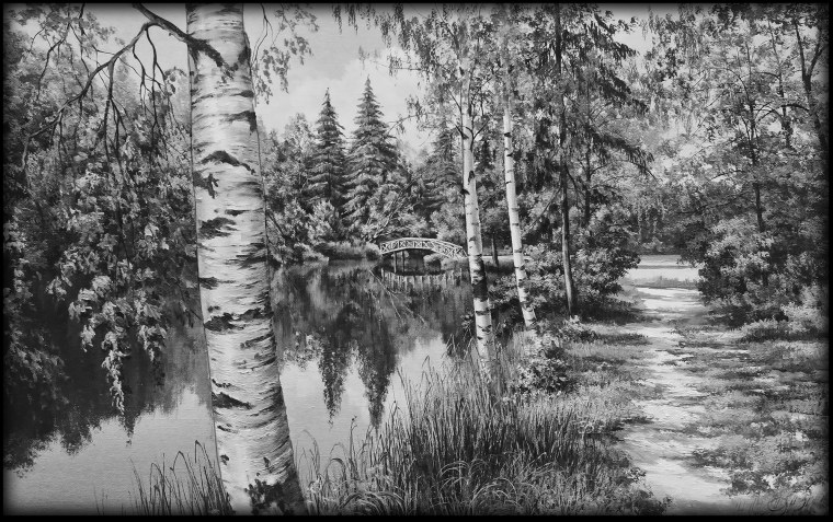 Пейзаж для гравировки