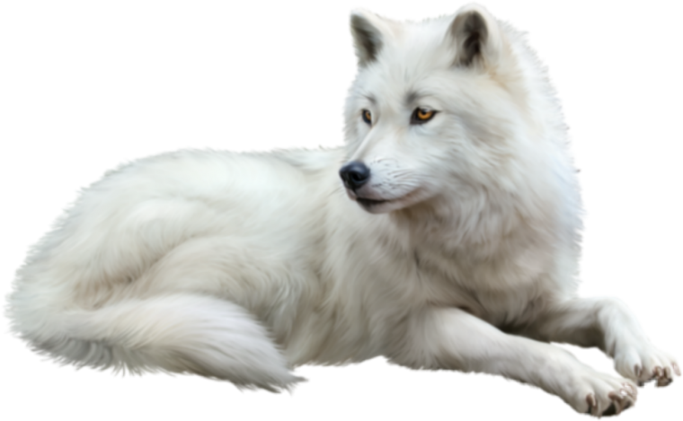 Полярный волк на белом фоне