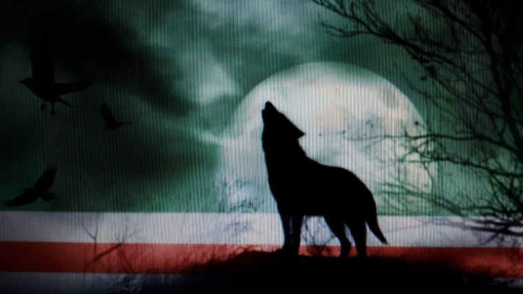 Флаг Ичкерии с волком