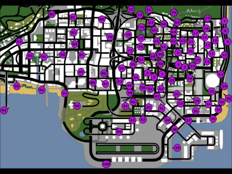 Карта граффити в ГТА Сан андреас