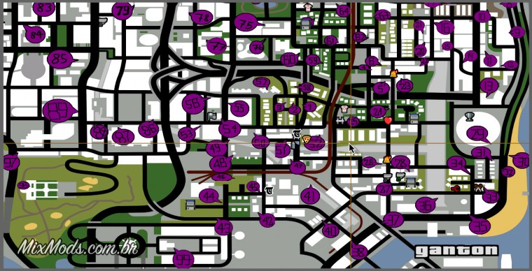 Карта граффити Сан андреас