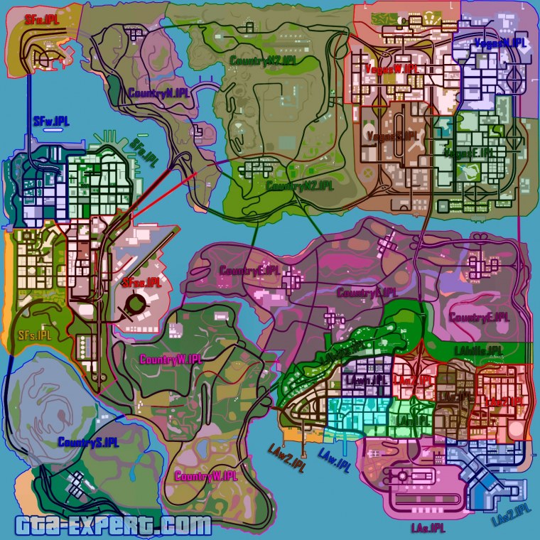 ГТА Сан андреас Map