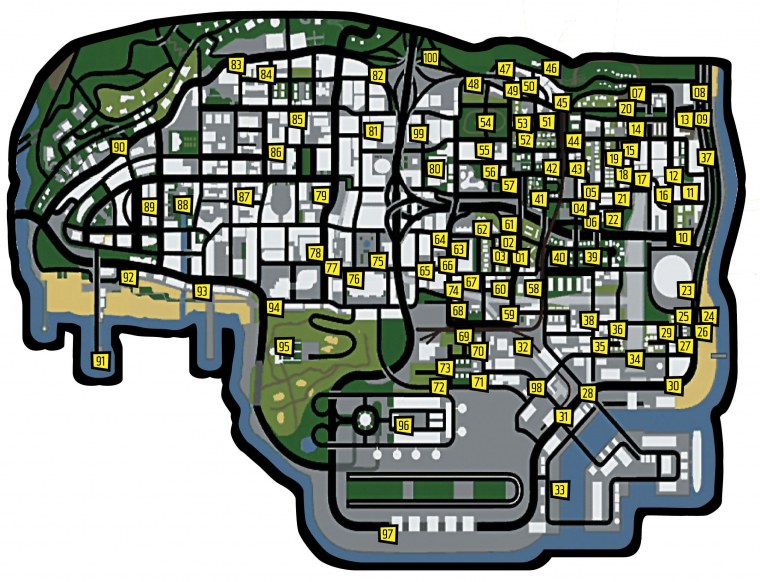 Карта граффити Лос Сантос