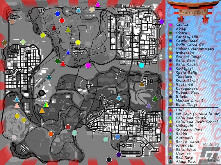 Больницы в ГТА Сан андреас на карте