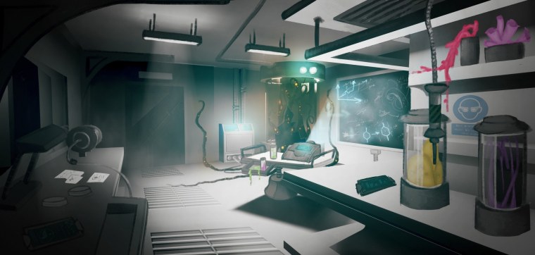 Амонг АС комната лаборатория