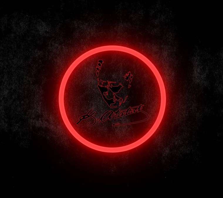 Красный неоновый круг