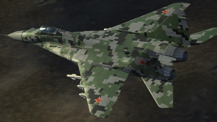 Пиксельный камуфляж самолета миг