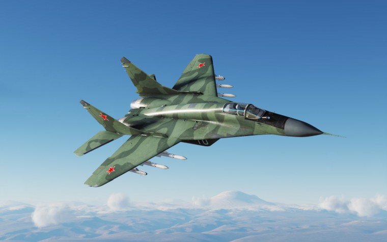 Миг-29 истребитель зелёный камуфляж