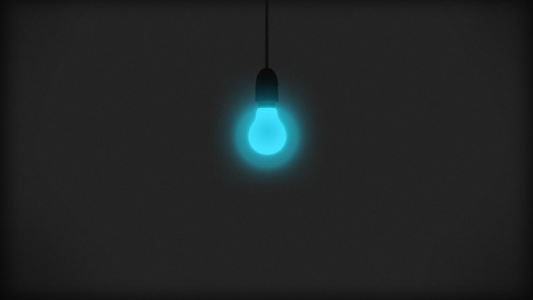 Неоновая лампа на черном фоне