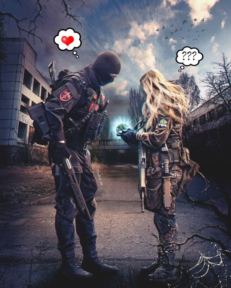 Девушка и парень монолит