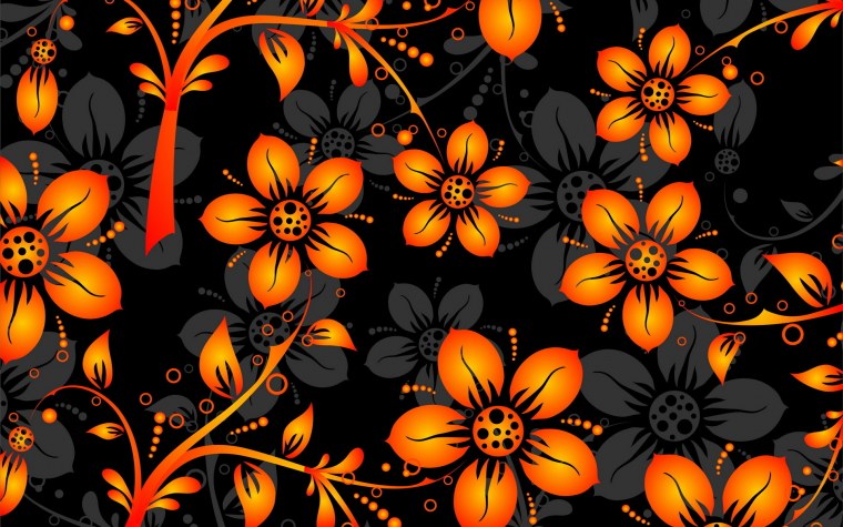 Цветные узоры на черном фоне