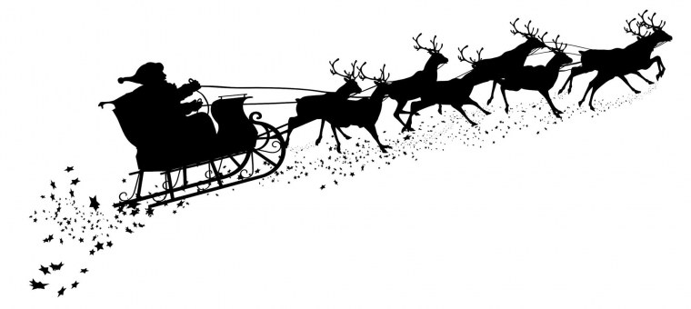 Сани с оленями черные