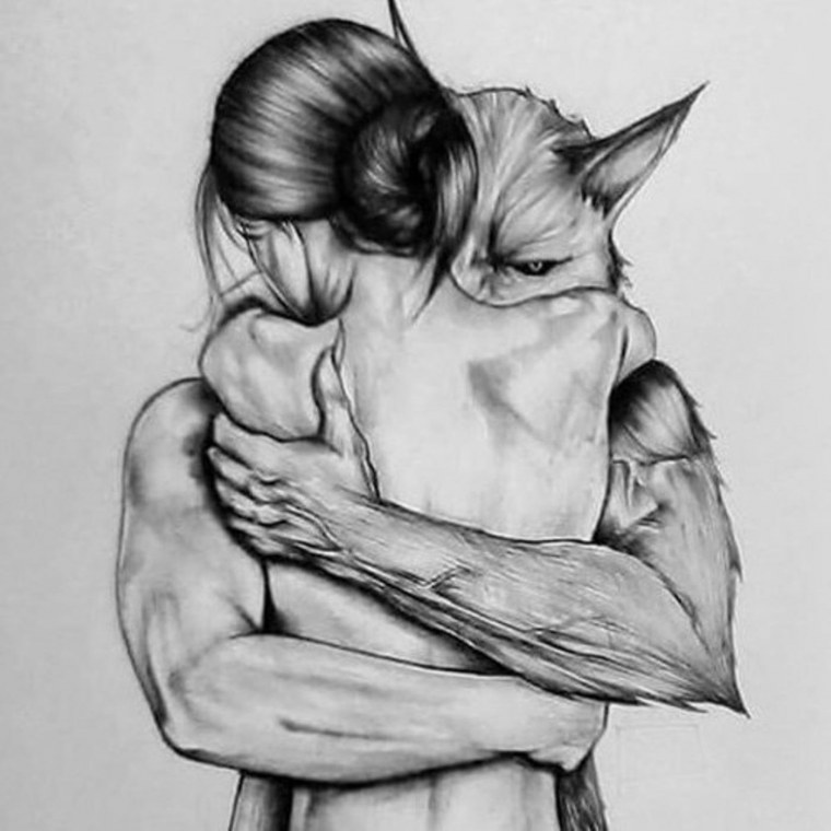 Объятия эскиз