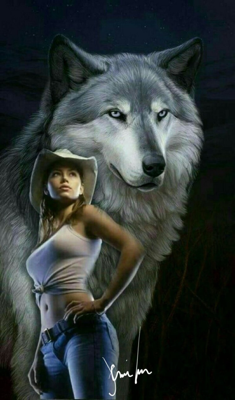 Девушка с волком