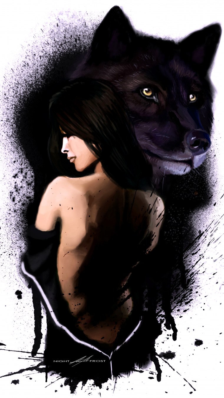 Волчица и девушка