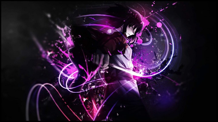 Обои аниме фиолетовый цвет