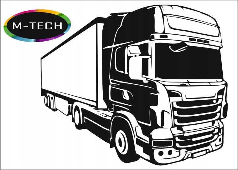 Грузовик черно белый