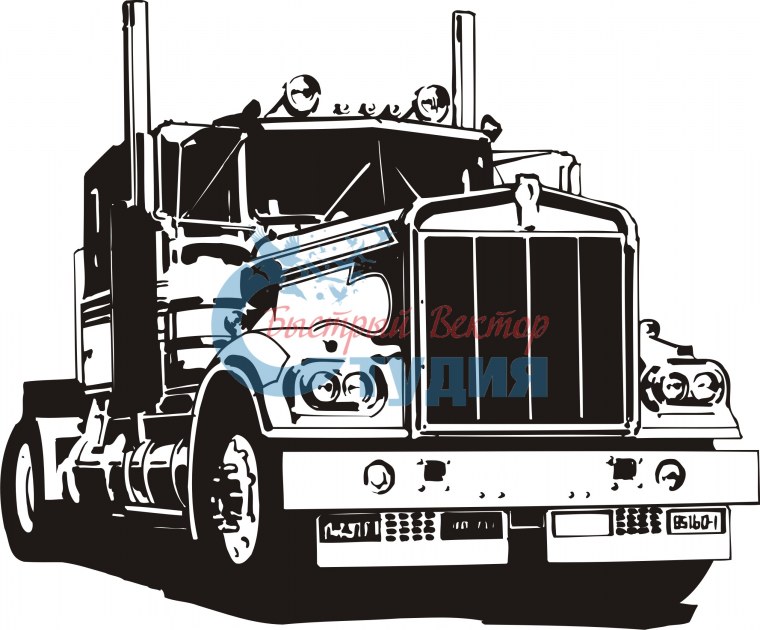 Грузовик черно белый
