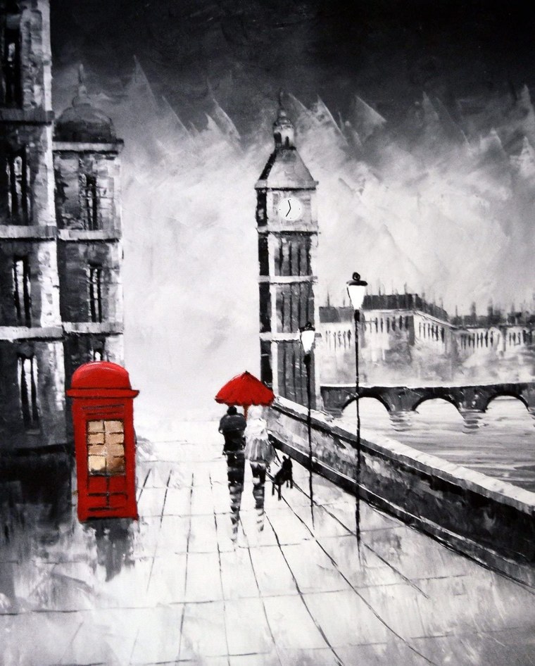 Постер черно-белый с красным