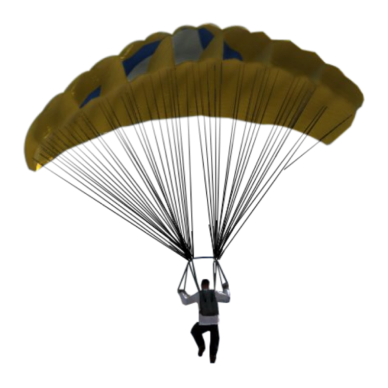 Парашютист на белом фоне