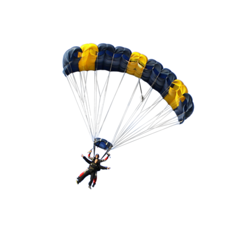 Парашютист на белом фоне