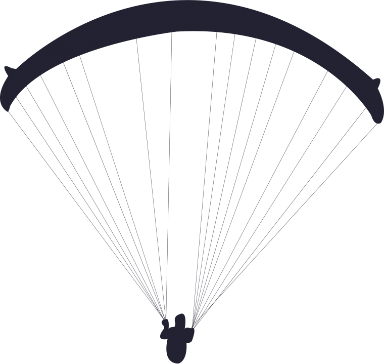Параплан на белом фоне